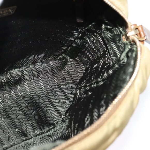 PRADA Shoulder Bag Nylon Beige Gold Auth 138224 - Picture 11 of 16